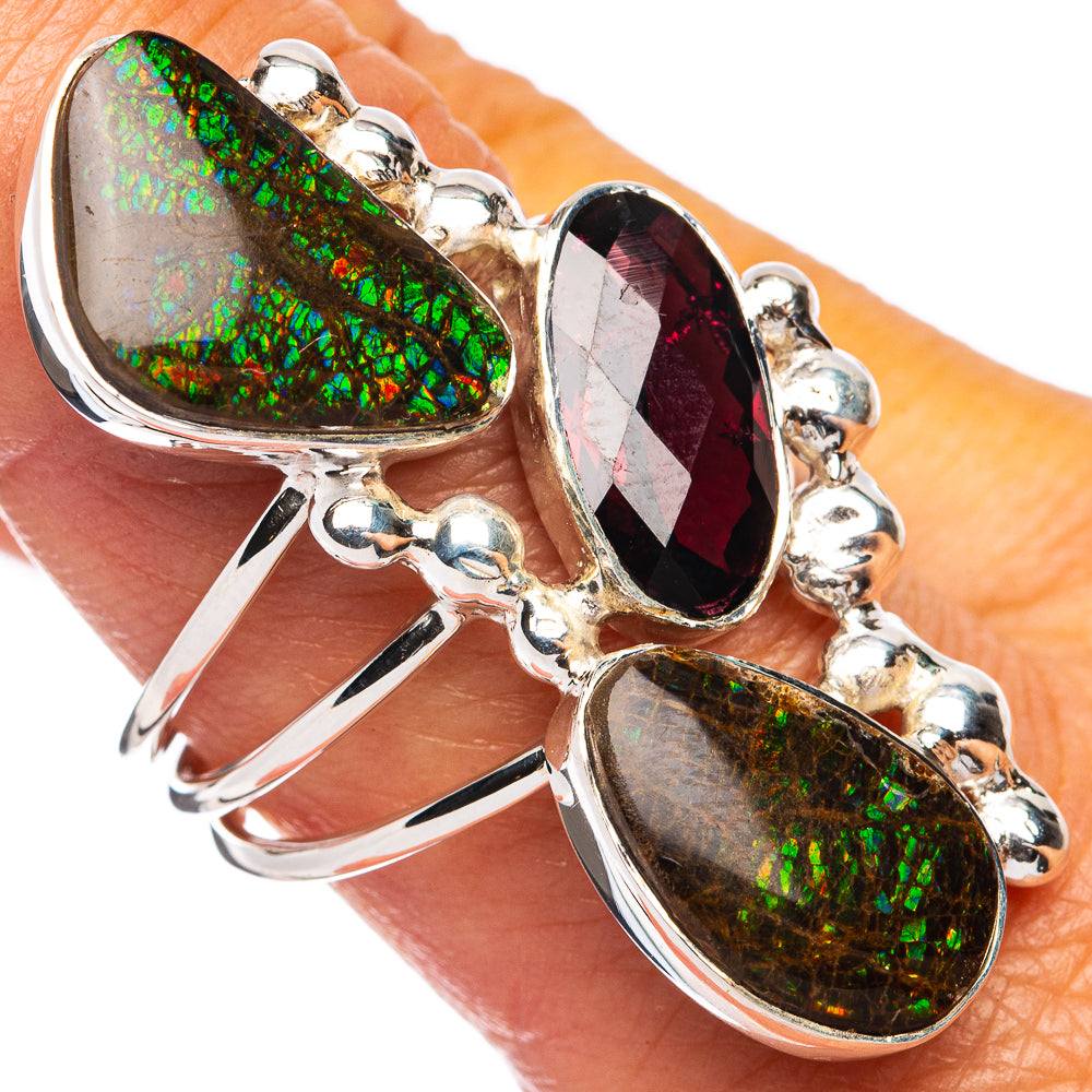 Signature Ammolite Ring Size 8.75 (925 Sterling Silver) R8137