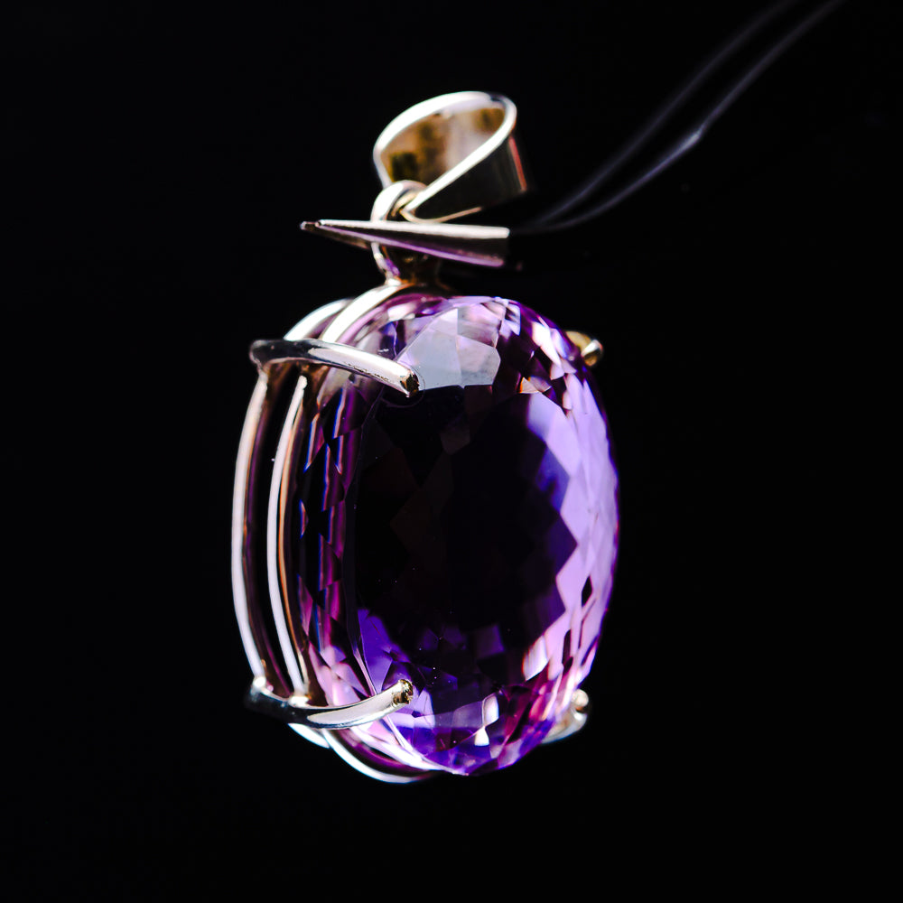 20.31ct Faceted Brazilian Amethyst Pendant 1 1/2" (.925 Sterling Silver)