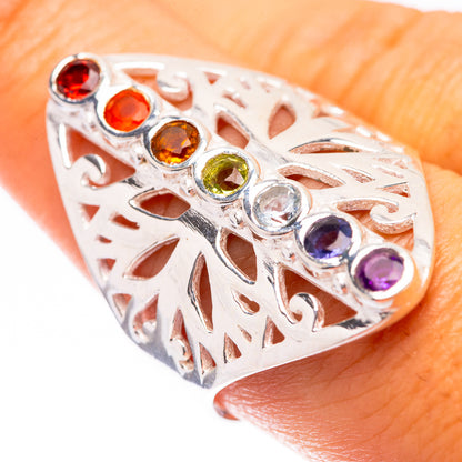 Rainbow Chakra Ring Size 9 (925 Sterling Silver) R140618