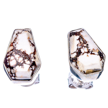 Faceted Wild Horse Jasper Earrings 1/2" (925 Sterling Silver) E1613