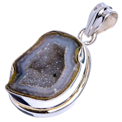 Coconut Geode Druzy Pendant 1 3/8" (925 Sterling Silver) P40551
