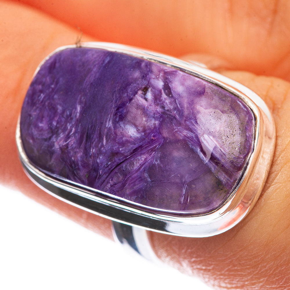 Charoite 925 Sterling Silver Ring Size 6.25