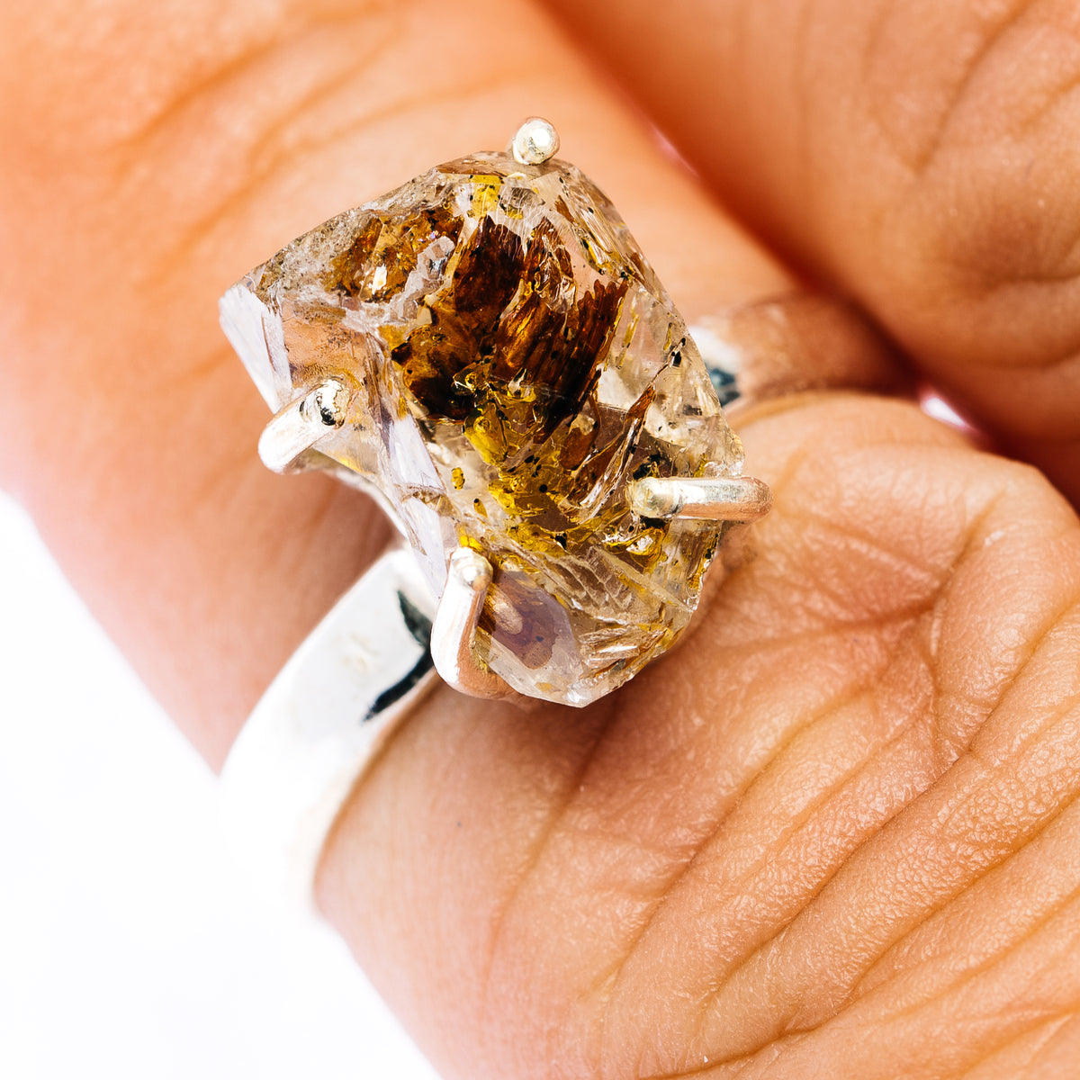 Petroleum Quartz Ring Size 6.75 (.925 Sterling Silver)