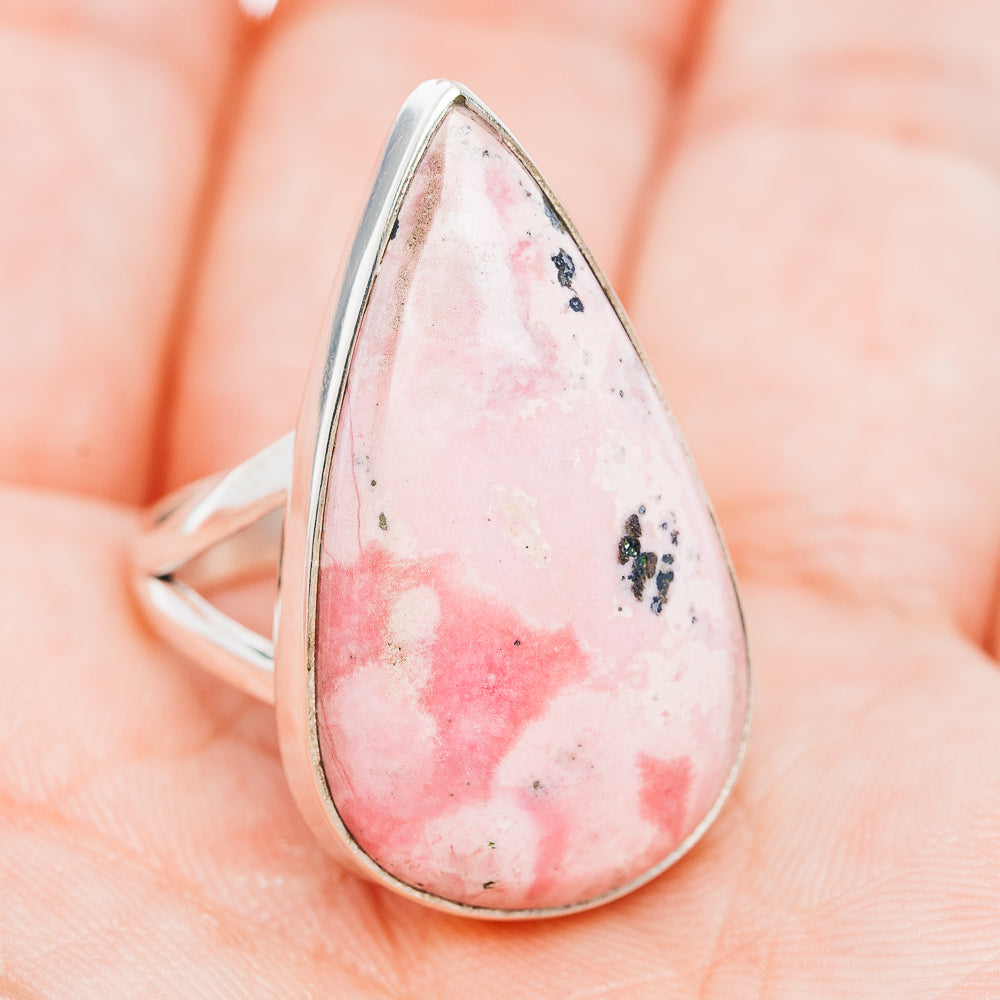 Premium Rhodonite Ring Size 8.75 (.925 Sterling Silver)