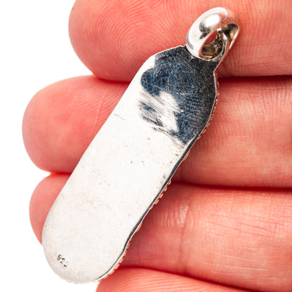 Mohave Turquoise Pendant 1 3/4" (.925 Sterling Silver)