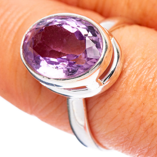 Faceted Amethyst Ring Size 8.75 (925 Sterling Silver) R4520