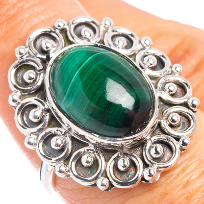 Premium Malachite Ring Size 7 (.925 Sterling Silver)