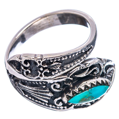 Native Style Mohave Turquoise Ring Size 7 Adjustable (.925 Sterling Silver)