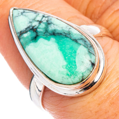 Rare Black Bridge Variscite Ring Size 7.75 (.925 Sterling Silver)