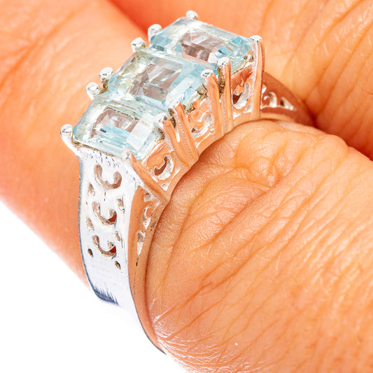 Blue Topaz Ring Size 6.5 (925 Sterling Silver) R5678
