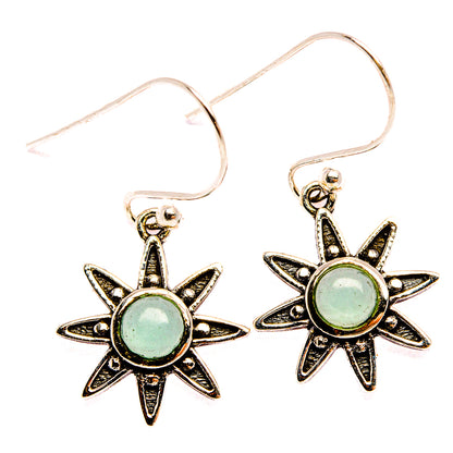 Natural Aquamarine Dainty Earrings 1 1/4" (925 Sterling Silver) EARR431970