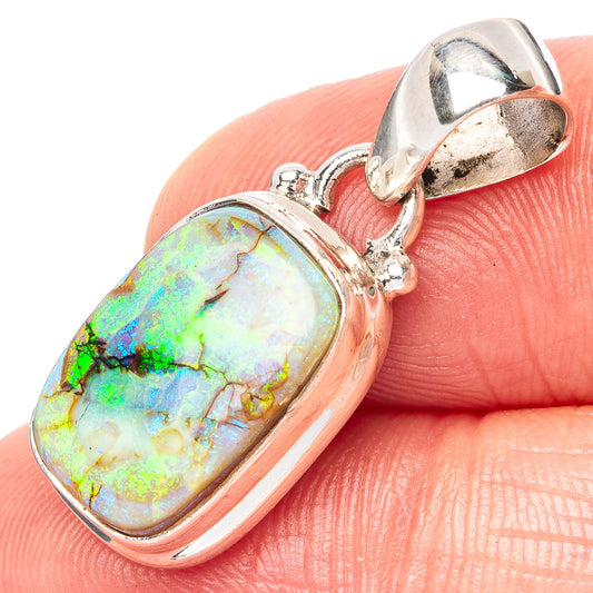 Rare Sterling Opal Pendant 1 1/8" (925 Sterling Silver) P42950