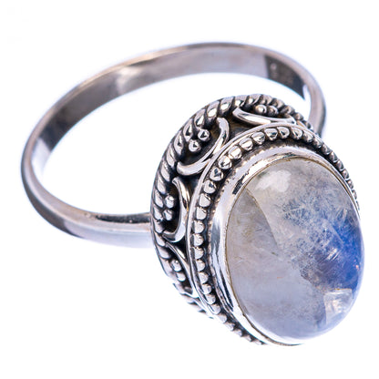 Rainbow Moonstone Ring Size 7.5 (925 Sterling Silver) R146194
