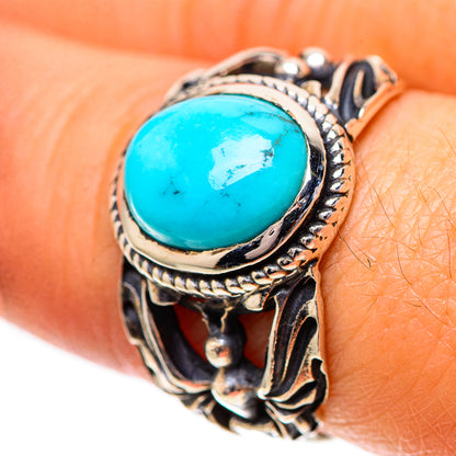 Tibetan Turquoise Ring Size 8.25 (925 Sterling Silver) RING139152