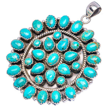 Premium Kingman Turquoise Pendant 2 3/8" (.925 Sterling Silver)