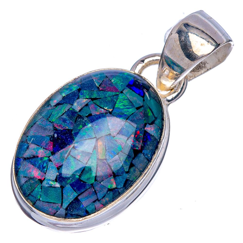 Triplet Opal Pendant 1 1/8" (925 Sterling Silver) P40389