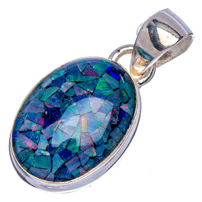 Triplet Opal Pendant 1 1/8" (925 Sterling Silver) P40389