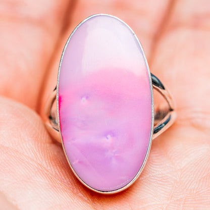 Premium Pink Aurora Opal Ring Size 8 (.925 Sterling Silver)