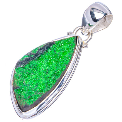 Rare Uvarovite Garnet Pendant 1 1/2" (.925 Sterling Silver)