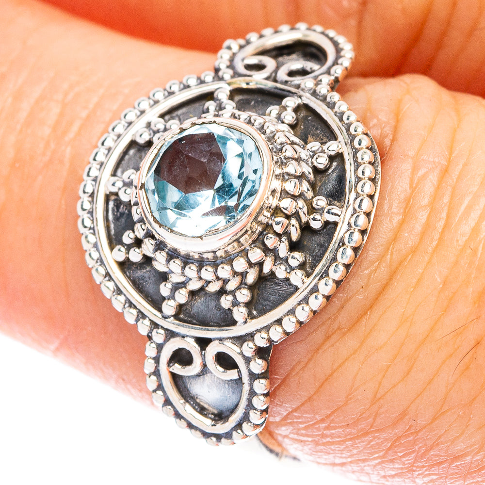 Blue Topaz Dainty Ring Size 7 (925 Sterling Silver) R147020