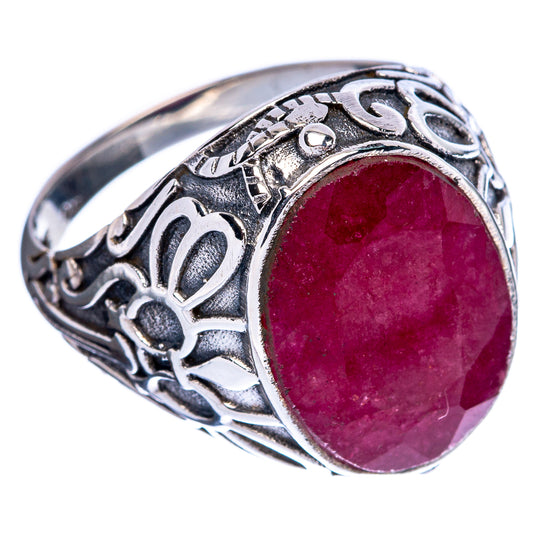 Large Red Sillimanite Ring Size 8.75 (925 Sterling Silver) R146456