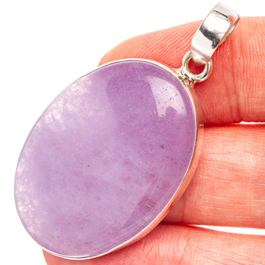 Purple aventurine oval pendant with .925 sterling silver bezel and bail