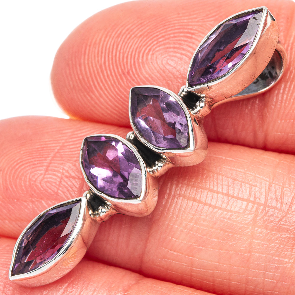 Amethyst Dainty Pendant 1 3/8" (925 Sterling Silver) P43582