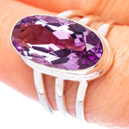 Faceted Amethyst Ring Size 8 (925 Sterling Silver) R1748