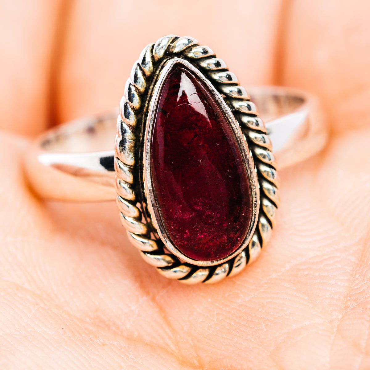 Premium Pink Tourmaline Ring Size 7.75 (.925 Sterling Silver)