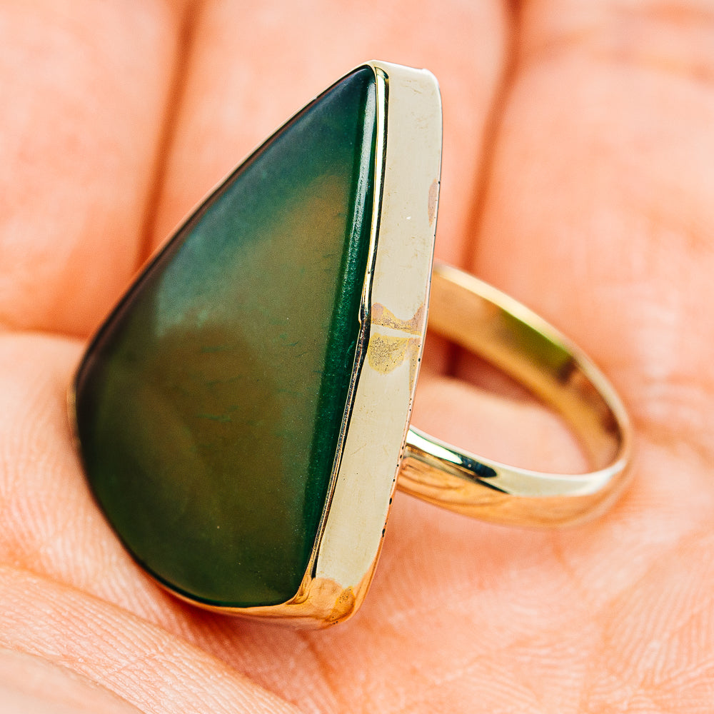 Nephrite Jade Ring Size 9 (German Silver)