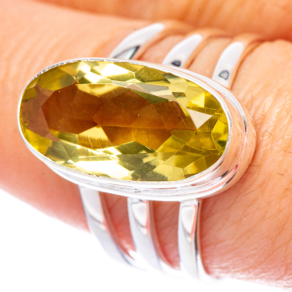 Faceted Citrine Ring Size 8.5 (925 Sterling Silver) R1706