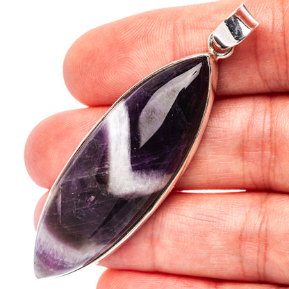 Premium Chevron Amethyst Pendant 2 3/8" (.925 Sterling Silver)