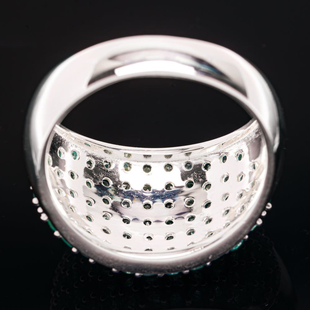 Zambian Emerald Ring Size 8 (.925 Sterling Silver)