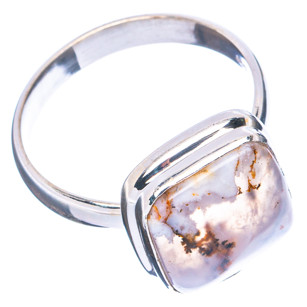 Scenic Dendritic Agate Ring Size 9.75 (.925 Sterling Silver)