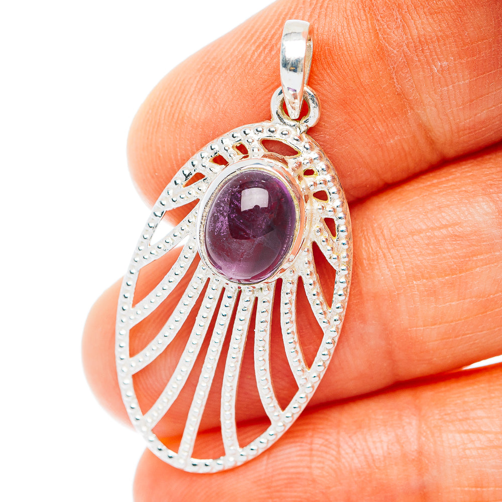 Amethyst Pendant 1 1/2" (.925 Sterling Silver)