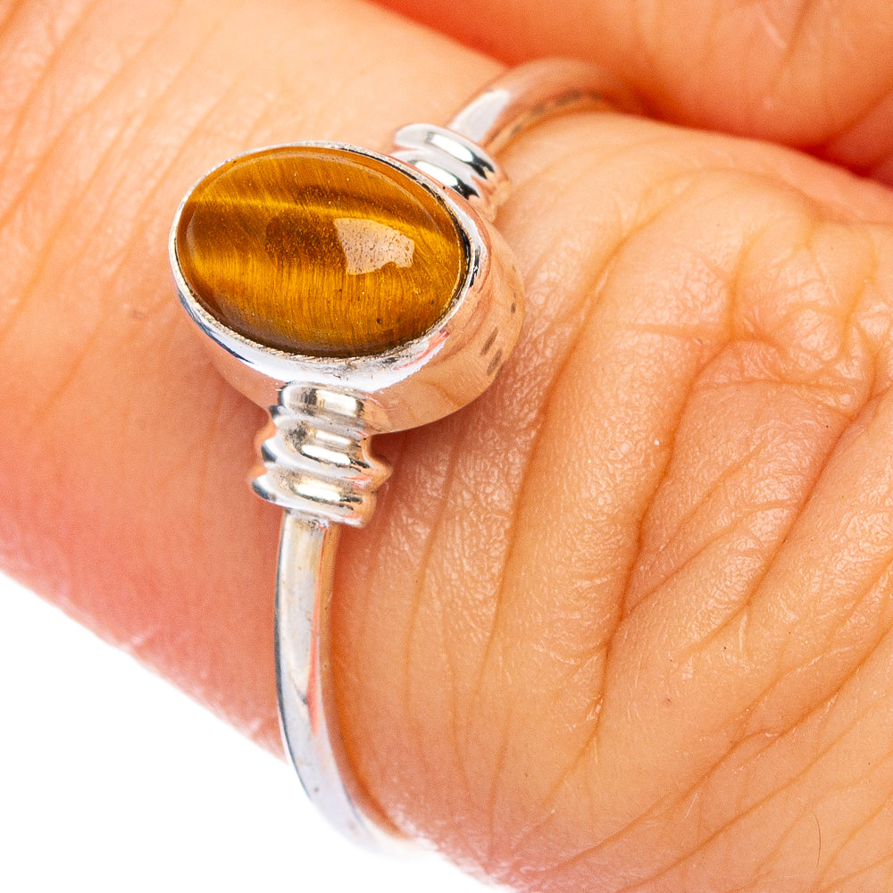 Tiger Eye Dainty Ring Size 6 (925 Sterling Silver) R145617