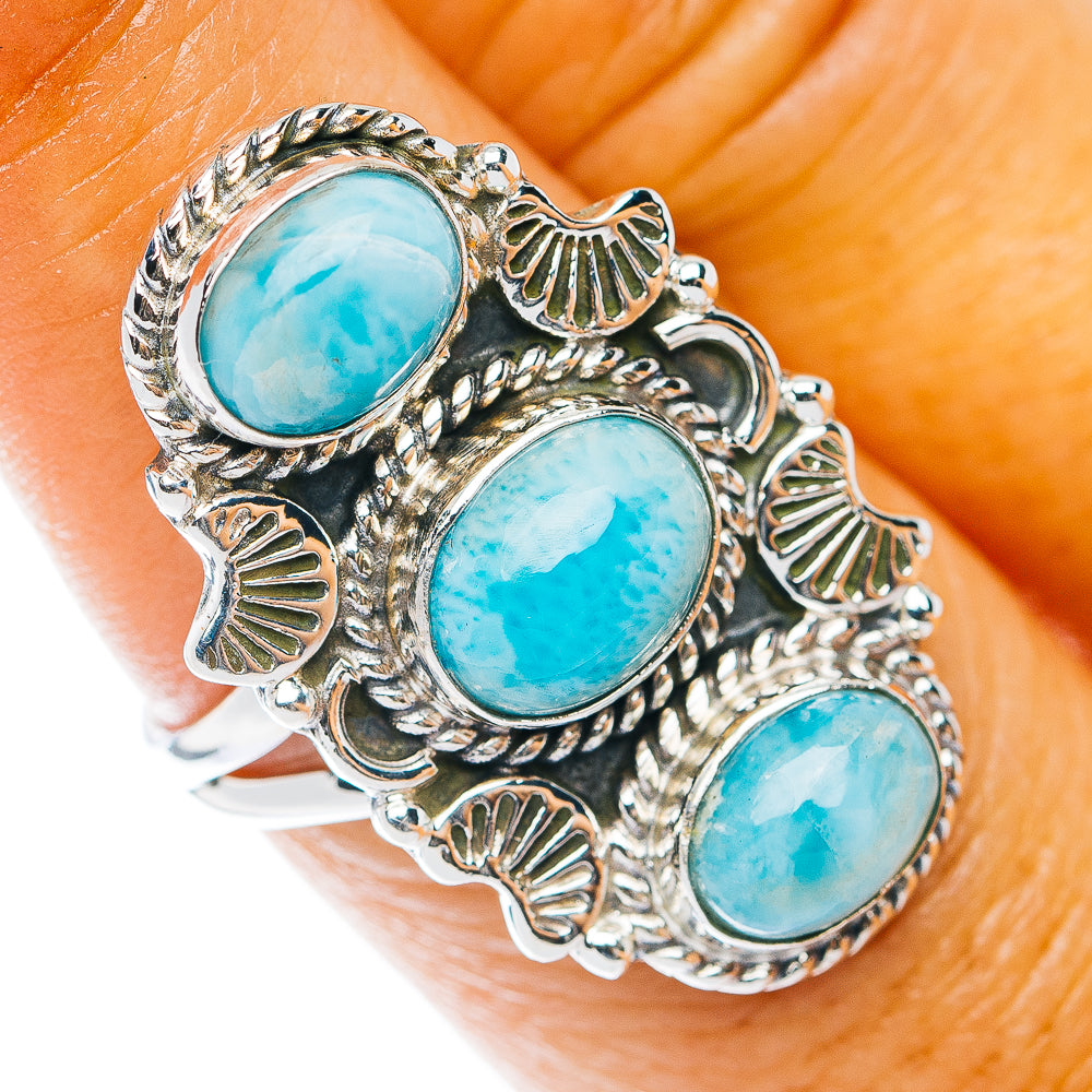 Larimar Ring Size 7.5 (.925 Sterling Silver)