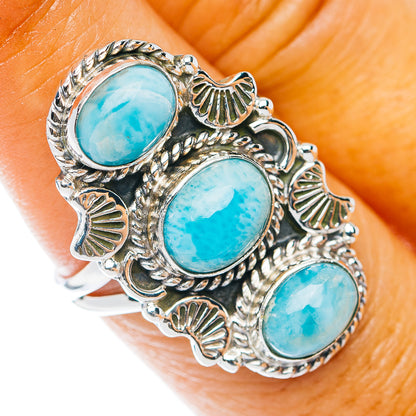 Larimar Ring Size 7.5 (.925 Sterling Silver)