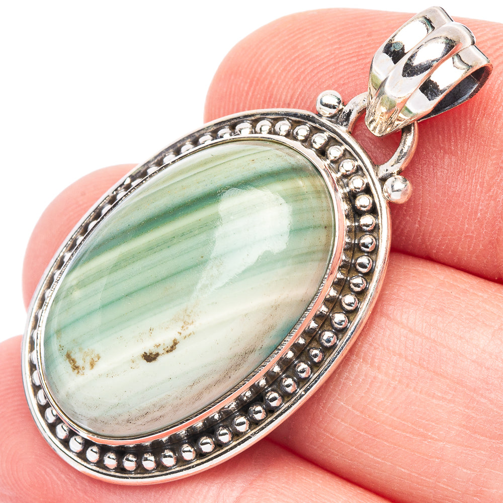 Saturn Chalcedony Pendant 1 1/2" (925 Sterling Silver) P44648