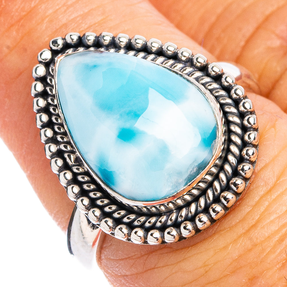 Rare Larimar Ring Size 6.75 (.925 Sterling Silver)