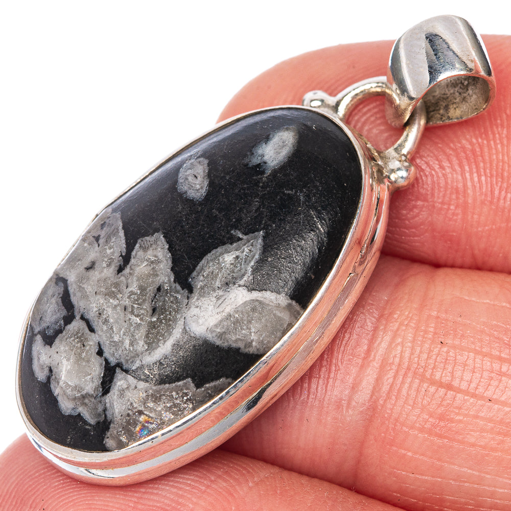 Pinolith Jasper Pendant 1 3/8" (925 Sterling Silver) P40782