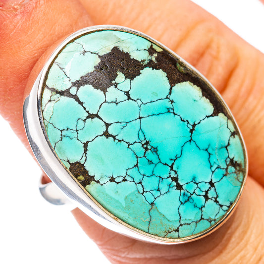 Premium Tibetan Turquoise Ring Size 6 Adjustable (.925 Sterling Silver)
