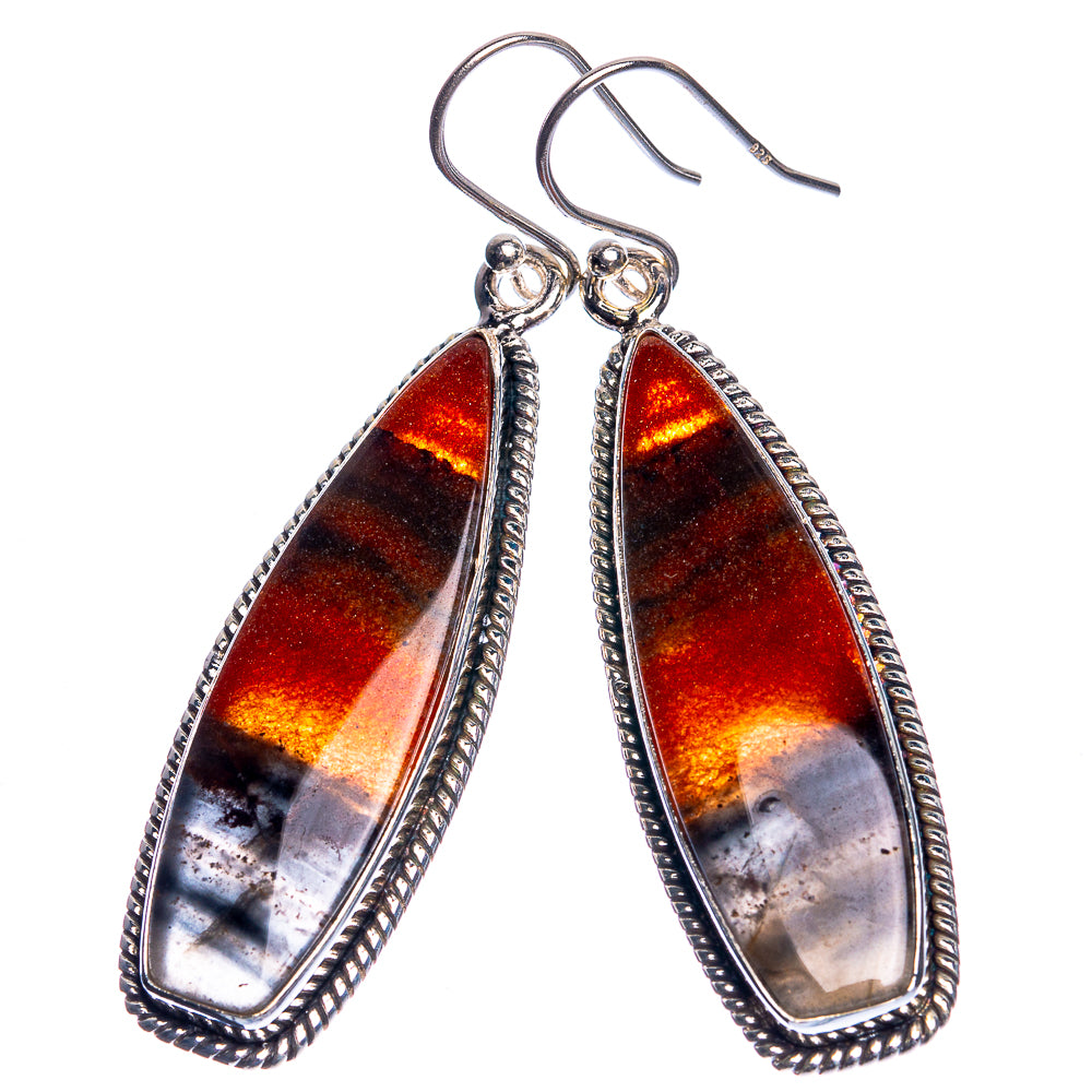 Botswana Agate 925 Sterling Silver Earrings 2 1/8"