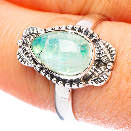 Green Moonstone Ring Size 8.25 (925 Sterling Silver) R3718