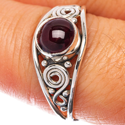 Garnet Dainty Ring Size 8.5 (925 Sterling Silver) R145087