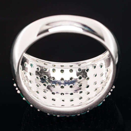 Zambian Emerald Ring Size 6.75 (.925 Sterling Silver)