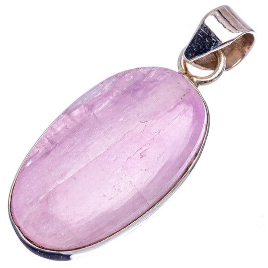 Kunzite pendant featuring oval lavender stone in polished .925 sterling silver mount