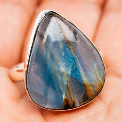 Rare Aquatine Lemurian Calcite Ring Size 9.5 (.925 Sterling Silver)