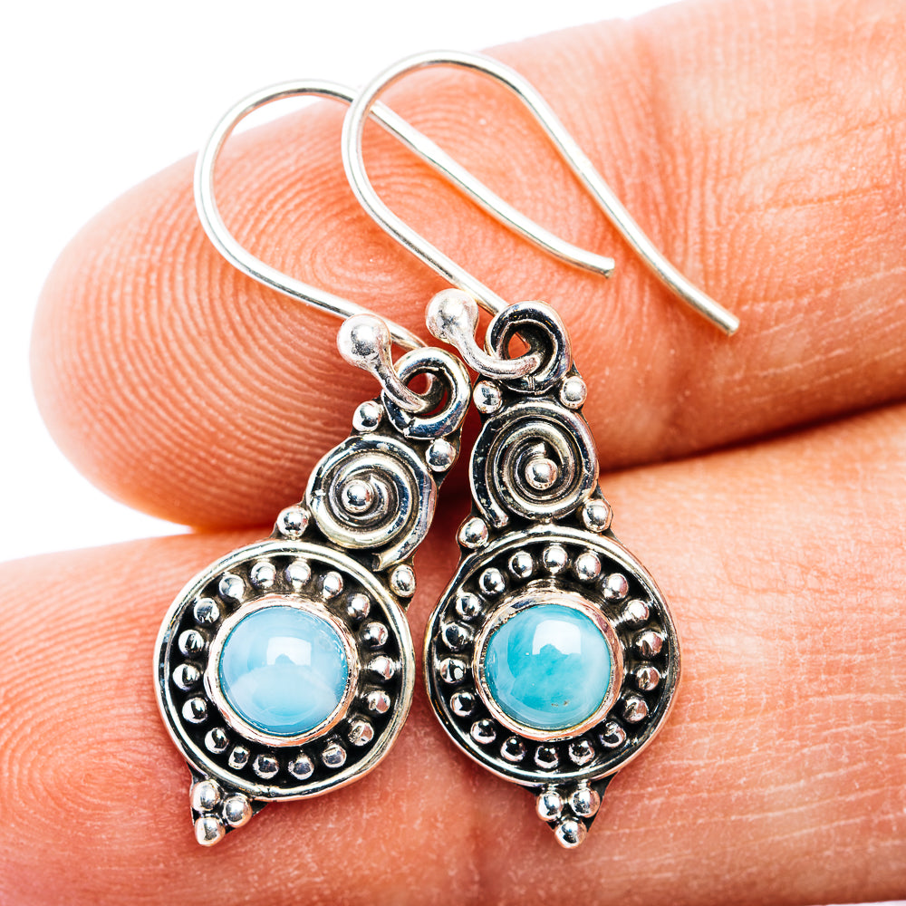 Larimar Earring 1 1/4" (.925 Sterling Silver)