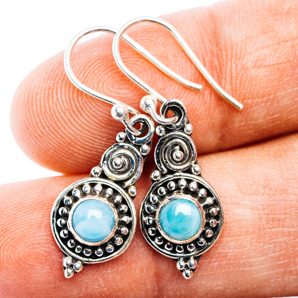 Larimar Earring 1 1/4" (.925 Sterling Silver)